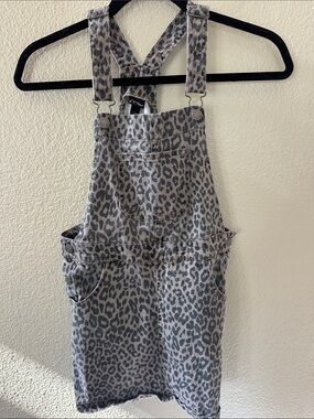 Art Class Girls Leopard Print Overalls Dress Size L (10/12)